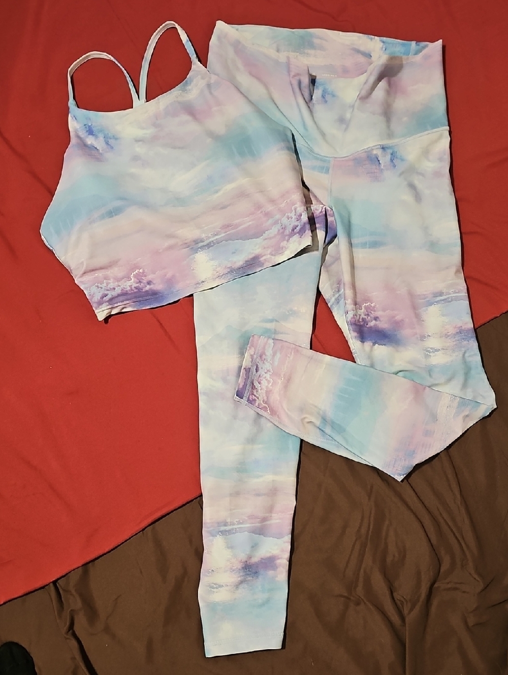 Old Navy Pastel Tie-Dye Active Set - Crop Tank & Leggings